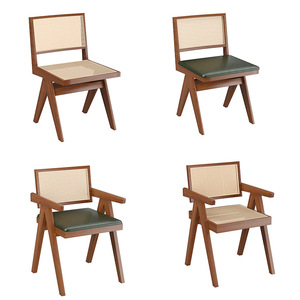 Juego de Mesa y Sillas de Madera Tejida de Estilo Americano Moderno para Cafetería, Tienda de Té con Leche, Restaurante - Product Image 4