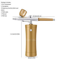 Kit de Aerógrafo Recargable Mini, Compresor de Aerógrafo Inalámbrico para Pintura de Modelos, Tatuajes, Maquillaje, Barbería, Arte de Uñas