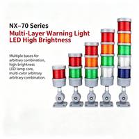 Balise lumineuse d'avertissement LED multicouche de 70 mm de diamètre, 3 couleurs, avec alarme sonore, indicateur d'état de machine, 220 V