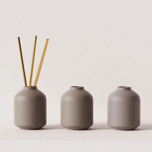 C & H Decoración de lujo para el hogar Cerámica blanca para difusor de caña Juego de velas <span class=keywords><strong>Perfume</strong></span> Fragancia de aromaterapia Aceite esencial de larga duración - Product Image 3