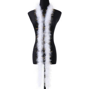 ผ้าพันคอขนนกตุรกีสีเงินเมทัลลิกทอง ยาว 2 เมตร ลายย้อม MARABOU BOA สำหรับงานแต่งงาน ตกแต่งรถยนต์ น้ำหนัก 13 กรัมต่อแพ็ค - Product Image 3