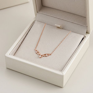 ผู้ผลิตเครื่องประดับฮ่องกงยอดนิยม ขายส่ง สร้อยคอจี้เพชรแท้ธรรมชาติ ทองคำแท้ 18K สีโรสโกลด์ - Product Image 5