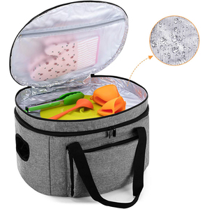 Double Layers Reusable Portable Insulated Fashion Lady Summer <strong>Slow</strong> <strong>Cooker</strong> Picnic <strong>Bag</strong> with Support Pad and Adjustable Straps - Product Image 3