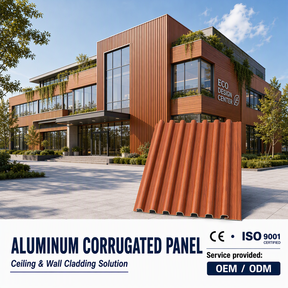 Powder Coated Cladding Material Corrugated Aluminum Wall Cladding Panel for Exterior and Interior ...