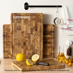 <span class=keywords><strong>Planche</strong></span> à découper en <span class=keywords><strong>teck</strong></span> en gros, 3 cm d'épaisseur, en grain de bois, réversible, durable, blocs de boucher en bois pour viande, fromage et ustensiles de cuisine - Product Image 1