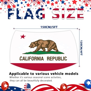 Drapeau de capot de voiture élastique personnalisé pour événements sportifs (baseball, tailgate) et extérieur – Nouveauté très prisée des États-Unis (Californie) - Product Image 2