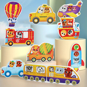 Rompecabezas de Madera 3D Coloridos de Vehículos, Juguetes Educativos Interactivos, Juego de Rompecabezas, Juguete Preescolar de Desarrollo, Reconocimiento de Formas para Niños - Product Image 4