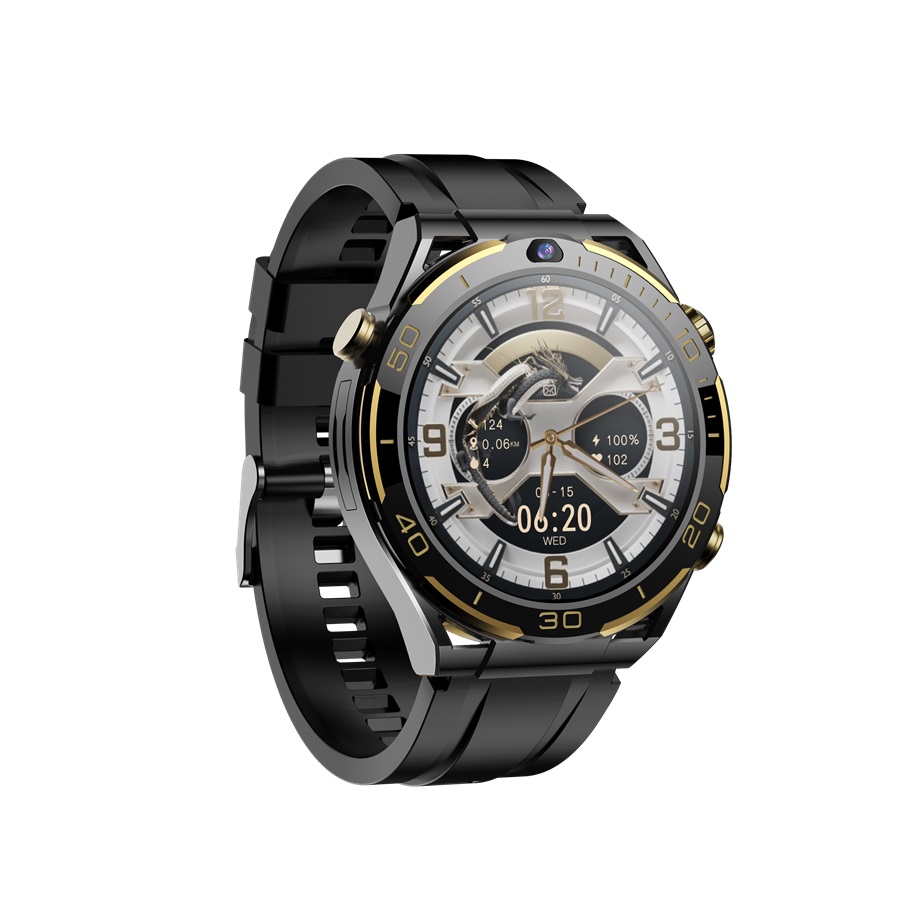 นาฬิกาทอง+สายยางสีดำ