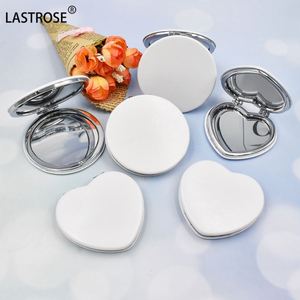 Pink Heart <b>Mirror</b> White PU Leather Private Label Heart <b>Round</b> Lash Mini <b>Small</b> Pocket Compact Makeup <b>Mirror</b> - Product Image 5