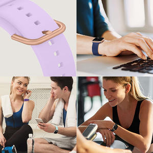 Bracelet de montre en silicone pour femmes et hommes pour Apple Series 11 10 9 8 7 6 5 4 3 2 1 Ultra, bracelet de montre en caoutchouc pour Iwatch 38-49 mm - Product Image 5