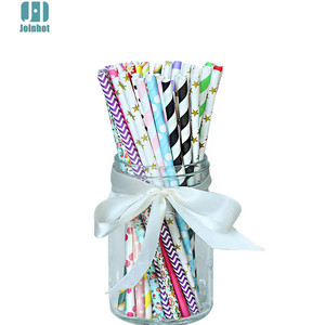 Colorful Paper Straws 197x6mm Biodegradable For Beverage Decoration - Product Image 2