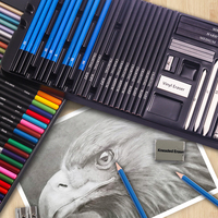 Ensemble de 75 crayons de couleur assortis dans une boîte en carton pour le dessin et le croquis