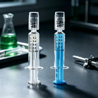 Seringue en verre standard de 1 ml avec colonne de purge d'air en plastique, embout Luer Lock gradué pour huile végétale