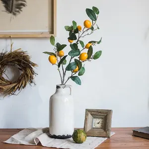 X-2009 Fancy Vintage Style Real Touch Artificial Single Lemon Tree Branch