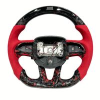 Volant en cuir noir en fibre de carbone LED directement de l'usine pour Dodge Charger Challenger SRT 2019-2023