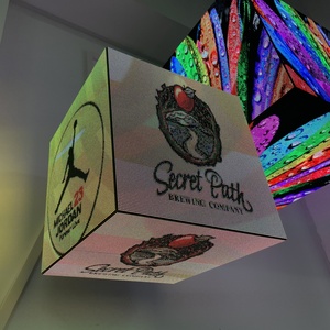 Lionled tùy chỉnh quảng cáo thương mại LED lightbox Đăng Cube Màn hình hiển thị 5 Side 480*480 p2.5 cho tự phục vụ kinh doanh - Product Image 6