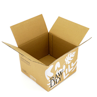 Precio barato fábrica de embalaje de papel cartón marrón caja de papel Kraft RSC transporte de plantas cajas de cartón móviles con tinta blanca