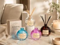 Bouteille diffuseur de parfum en verre plat décoratif transparente vide 70ml 100ml 150ml avec bouchon couronne, scellage hermétique, MOQ 100 pièces, offre spéciale