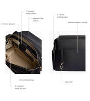 Sac à langer convertible de haute qualité pour femme en similicuir PU avec compartiment pour ordinateur portable 13 pouces, sac à dos pour maman