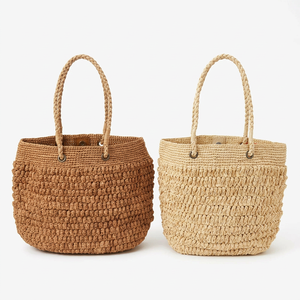 Bolso de Hombro de Rafia Tejido a Mano, Estilo Bohemio, para Verano, Playa, Compras, con Correa Desmontable para Mujer - Product Image 1