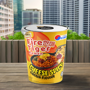 Korean <b>Cheese</b> Spicy Ramen in Cup Chicken Flavour Low-Carb Baked 0 Fat Instant Noodles in Barrel Packaging - Product Image 5