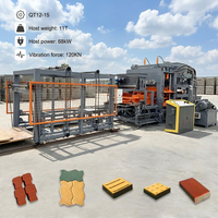 Machine à fabriquer des briques entièrement automatique de grande capacité QT12-15 avec moteur et boîte de vitesses |   Ligne de production industrielle de 23 000 pièces/8h (Siemens)
