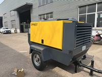 Compresseur d'air à vis lubrifié portable de 350 CFM et 10 bars, entraîné par un moteur diesel, avec pompe PLC pour perforatrice de roche, marteau-piqueur et sablage