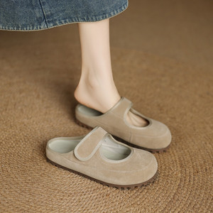 Sandalo estivo nuovo stile, ampio, con <span class=keywords><strong>tacco</strong></span> <span class=keywords><strong>basso</strong></span>, cinturino alla caviglia, suola in pelle grezza, slip-on, punta tonda, <span class=keywords><strong>tacco</strong></span> spesso, impermeabile. - Product Image 6