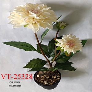 Pot de chrysanthème artificiel en polyester/soie de 39cm pour la fête des mères Pâques Noël Retour à l'école Halloween Nouvel An chinois - Product Image 2