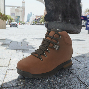 Men Nubuck Leather Hiking <b>Boots</b> Anti-slip <b>Waterproof</b> Mid-calf Lace-up Outdoor <b>Work</b> Shoes - Product Image 3