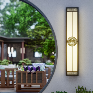 Lámpara de Pared Exterior Impermeable de Estilo Chino, Lámpara de Patio de Acero Inoxidable IP65 para Entrada de Jardín o Villa, Blanco Cálido 3000K - Product Image 5