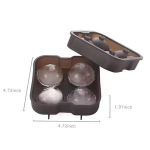 Moule à boules géantes rondes en silicone écologique, lot de 4, non toxique, résistant au four, pour whisky et crème glacée - Product Image 2