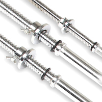 Barre de musculation droite chromée de 1,5 m/59 pouces avec colliers étoile – Meilleure vente