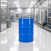 Fût en acier bleu à couvercle fermé de 200 L, baril métallique laminé à froid pour le stockage de solvants, solutions d'emballage industrielles renforcées