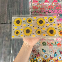 5/10 pièces d'étiquettes en cristal DTF imperméables aux UV, autocollants de transfert pour gobelets de 16 oz, autocollants personnalisés pour bouteilles en verre