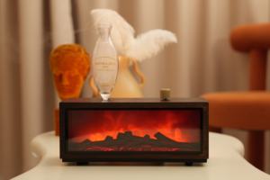 <span class=keywords><strong>Diffusore</strong></span> Umidificatore a Ultrasuoni in Vetro e Legno Vero con Effetto Camino Funzionamento <span class=keywords><strong>Silenzioso</strong></span> Senza <span class=keywords><strong>Oli</strong></span> <span class=keywords><strong>Essenziali</strong></span> Inclusi - Product Image 2