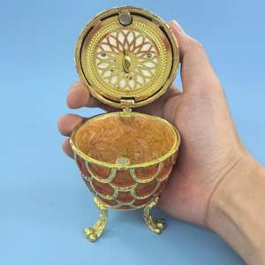 Boîte à bijoux en forme d'œuf en métal émaillé, boîte à bijoux en forme d'œuf de Pâques, artisanat de commerce extérieur - Product Image 6
