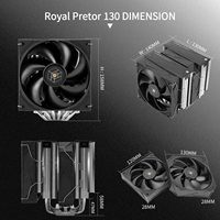 Refroidisseur de processeur Royal Pretor TR-RP130, double tour, 6 caloducs AGHP 5.0, ventilateur haute vitesse 120 mm, 88,89 CFM, Alibaba Fan