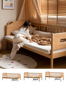سرير أطفال مونتيسوري من الخشب الصلب ، ارتفاع قابل للتعديل بجانب السرير مع عرض موسع لحضانة الأطفال حديثي الولادة - Product Image 3