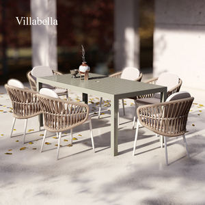 Meubles de jardin d'extérieur, chaises de patio en aluminium, chaises de salle à manger modernes pour la maison, tout temps, avec accoudoirs, pour hôtel, restaurant - Product Image 4