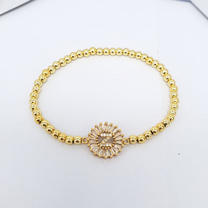 BC1164 2025 Design Wholesale 18k Gold Plated Micro Zircon Pave Round Cz <strong>Initial</strong> Letter Adjustable Chain Charm <strong>Bracelet</strong> - Product Image 5