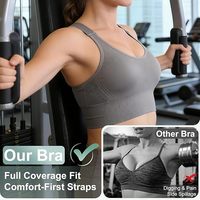 Soutien-gorge de sport dos nageur grande taille pour femme FH avec bretelles réglables, antichoc, pour fitness, course à pied, yoga, respirant