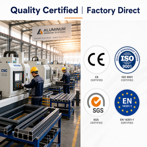 Fenêtre à cadre multi-grilles en alliage d'aluminium pour éclairage naturel et ventilation, usage résidentiel et commercial, vente en gros usine - Product Image 6
