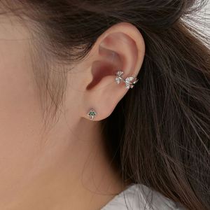 Dylam Tiny <b>Cute</b> Children Girls Women Fine Jewelry Hypoallergenic S925 Silver Rhodium Plated 5A Zirconia Mushroom Stud <b>Earrings</b> - Product Image 3