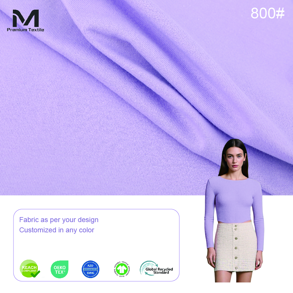 Skin-Friendly Comfortable Cotton Jersey Fabric For Breathable Lightweight Sleepwear And Stretch Luxurious Durable 800#