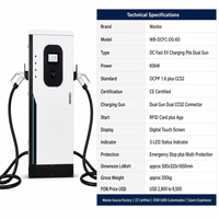 Borne de recharge rapide DC pour véhicules électriques Wanbo-562 60kW à double pistolet, CCS2, OCPP 1.6, certifiée CE