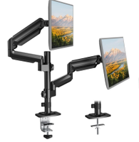 Support de moniteur double réglable avec bras télescopique, support d'ordinateur multi-écrans, rehausseur d'écran – Vente flash en stock