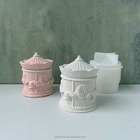 Moule en silicone pour boîte de rangement de bijoux, réservoir de rangement, moule à gouttes de plâtre, Early Riser Carousel