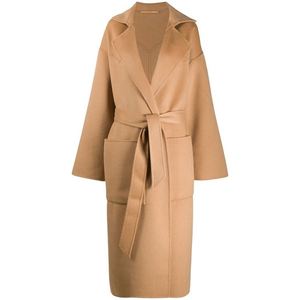 Femmes élégantes hiver revers crantés ceinturé taille dos Vent surdimensionné <span class=keywords><strong>laine</strong></span> Robe <span class=keywords><strong>manteau</strong></span> - Product Image 4