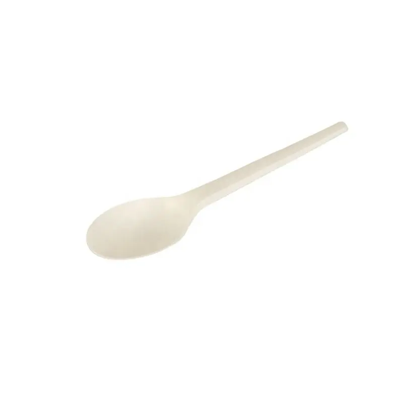 Cucharas de helado para sopa de caña de azúcar desechables biodegradables de grado alimenticio al por mayor, juego de cubiertos para restaurante